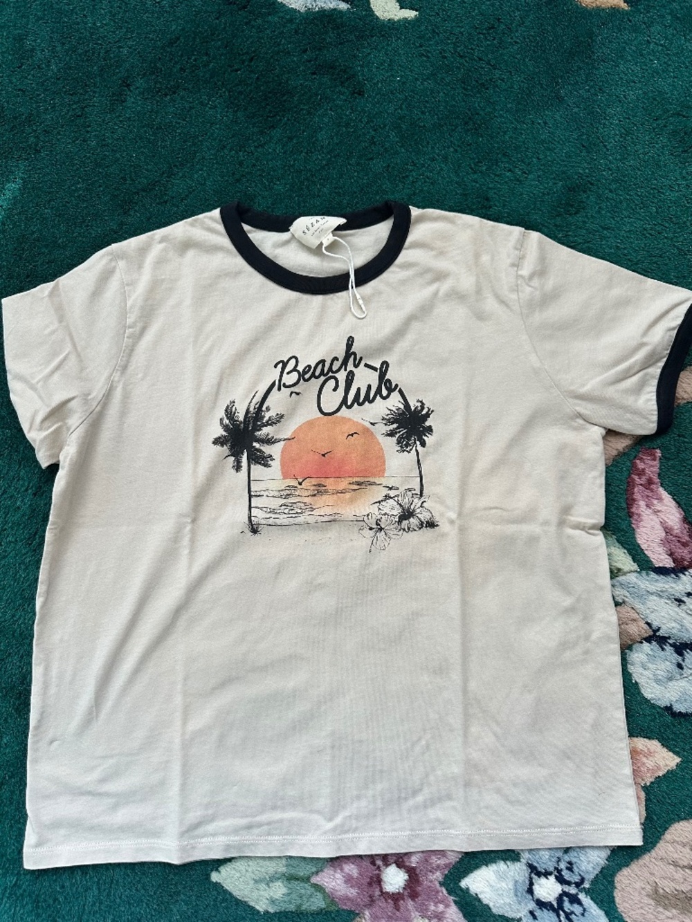 Sezane Beach Club graphic tee size small